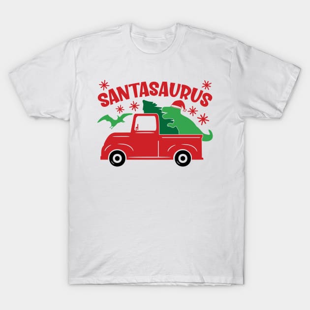 SantaSaurus Truck BaileyAndGinger T-Shirt by AMER.COM